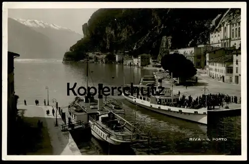 ALTE POSTKARTE RIVA DEL GARDA IL PORTO Schiff Trento ship bateaux navi Dampfer steamship Campari Werbung cpa postcard AK