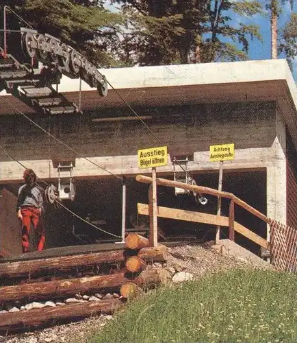 ÄLTERE POSTKARTE OBERSTDORF HEINI KLOPFER SPRUNGSCHANZE Skifliegen tremplin ski-jumping jump lift chairlift Sessellift