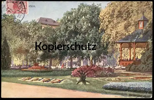 ALTE KÜNSTLER POSTKARTE DRESDEN GROSSER GARTEN 1912 garden Verlag Monopol Ansichtskarte AK cpa postcard