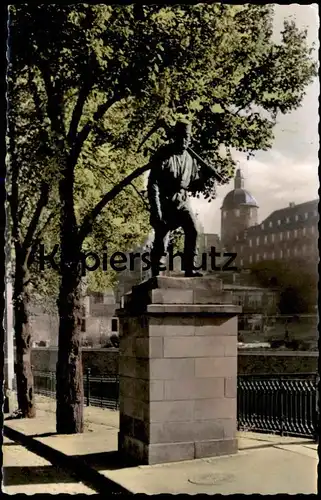 ÄLTERE POSTKARTE SIEGEN DER BERGMANN 1958 pitman digger mineur Denkmal monument Ansichtskarte AK cpa postcard