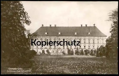 ALTE POSTKARTE OSNABRÜCK SCHLOSS GARTENSEITE Park parc castle château Ansichtskarte AK cpa postcard