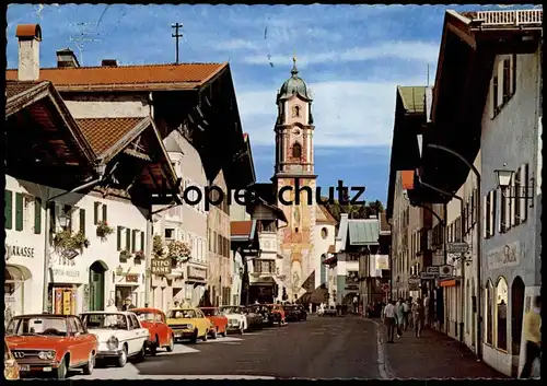 ÄLTERE POSTKARTE MITTENWALD AUDI 100 MERCEDES BENZ VW KÄFER OPEL KADETT Autos cars voitures Optik Sparkasse Hypo Bank