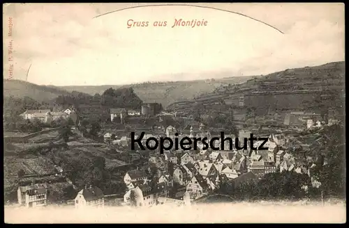 ALTE POSTKARTE GRUSS AUS MONTJOIE MONSCHAU EIFEL PANORAMA TOTALANSICHT GESAMTANSICHT cpa postcard AK Ansichtskarte