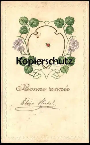 ALTE PRÄGE POSTKARTE BONNE ANNÉ MARIENKÄFER NEUJAHR Newyear Nouvel An cpa embossed postcard ladybird coccinelle AK