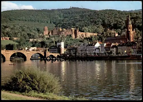 ÄLTERE POSTKARTE HEIDELBERG PARTIE AM NECKAR SCHLOSS Brücke bridge pont castle chateau Burg cpa postcard Ansichtskarte