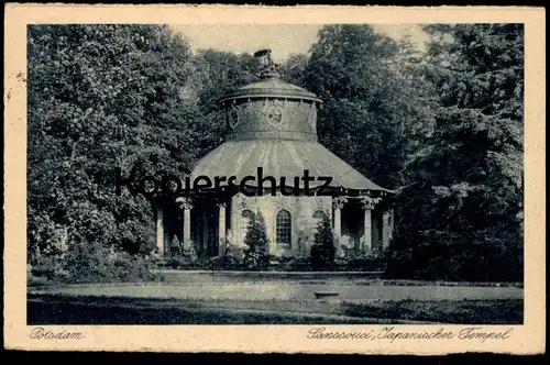 ALTE POSTKARTE POTSDAM SCHLOSS SANSSOUCI JAPANISCHER TEMPEL JAPAN 1933 fane temple cpa postcard AK Ansichtskarte