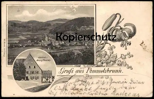 ALTE POSTKARTE GRUSS AUS POMMELSBRUNN GASTHOF GEORG PAULUS Ansichtskarte AK cpa postcard