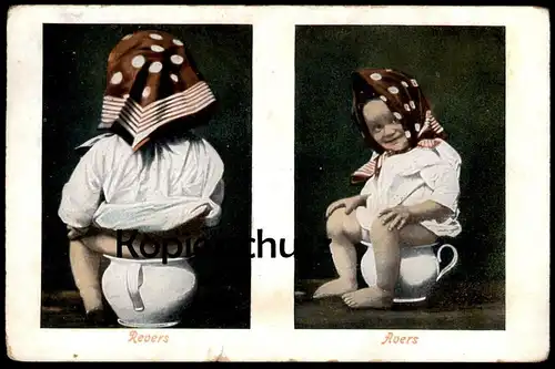 ALTE POSTKARTE MÄDCHEN AUF NACHTTOPF 1906 Enfant Bébé Pot de chambre Chamber pot Jerry Jeune Fille Child Kind Toilet cpa