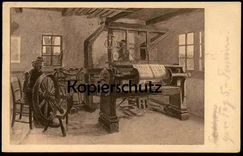 ALTE POSTKARTE ALTE WEBSTUBE AUS EMSDETTEN HEIMATBUND EMSDETTEN Webstuhl Loom Métier à tisser cpa postcard Ansichtskarte