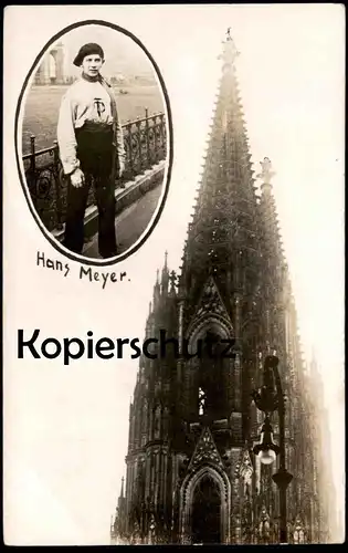 ALTE POSTKARTE KÖLN FASSADENKLETTERER KÖLNER DOM KLETTERER HANS MEYER Cöln climber artist gymnast gymnaste Ansichtskarte