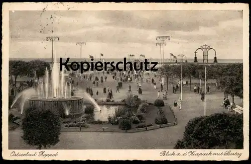 ALTE POSTKARTE ZOPPOT SOPOT BLICK AUF DEN KURPARK MIT SEESTEG Pommern poland polska AK Ansichtskarte cpa postcard