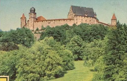 ÄLTERE POSTKARTE GRÜSSE AUS COBURG MARKTPLATZ LANDESTHEATER VESTE Wappen blason AK Ansichtskarte cpa postcard