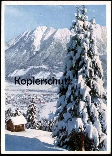 ÄLTERE POSTKARTE BLICK VOM SCHRATTENWANG AUF OBERSTDORF im Winter hiver snow neige Ansichtskarte AK postcard cpa