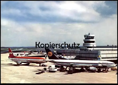 POSTKARTE DÜSSELDORF FLUGHAFEN LUFTHANSA LTU FLUGZEUG Airport Aeroport Aéroport Avion Airplane AK Ansichtskarte postcard