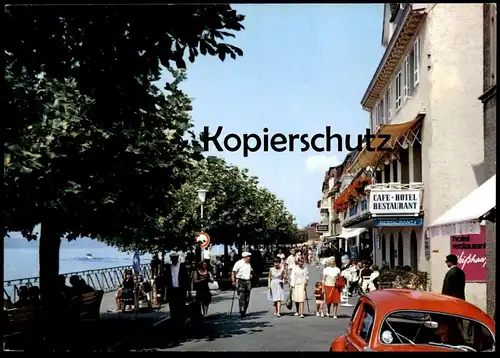 ÄLTERE POSTKARTE MEERSBURG AM BODENSEE SEESTRASSE & PROMENADE Auto car voiture Ansichtskarte AK postcard cpa