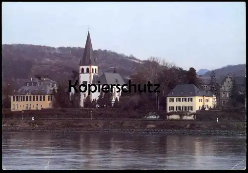 ÄLTERE POSTKARTE UNKEL AM RHEIN ST. PANTALEON UND PFARRHAUS PANORAMA Kirche church église Ansichtskarte AK postcard cpa