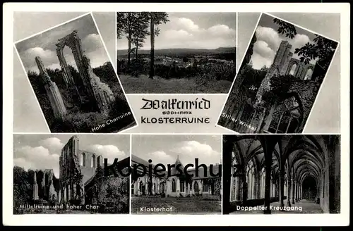 ÄLTERE POSTKARTE WALKENRIED SÜDHARZ KLOSTERRUINE HOHE CHORRUINE STILLER WINKEL KREUZGANG Harz cpa postcard Ansichtskarte