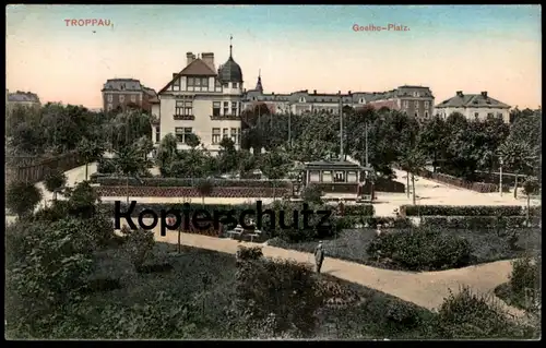 ALTE POSTKARTE TROPPAU GOETHE-PLATZ Opava Studentika Ceska Strassenbahn tramway Marke Salzburger Hochschulverein AK cpa