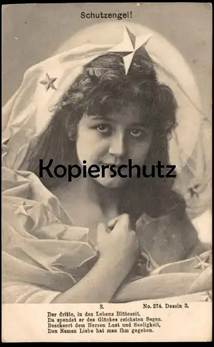 ALTE POSTKARTE SCHUTZENGEL BLÜTEZEIT LEBEN LIEBE ENGEL KIND angel ange Mädchen enfant girl Ansichtskarte AK postcard cpa