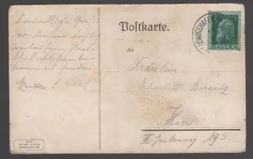 ALTE POSTKARTE LUDWIGSHAFEN ABSOLVIA REALIA 1913 Couleurkarte Studentika Studentica Schule Ansichtskarte postcard cpa AK