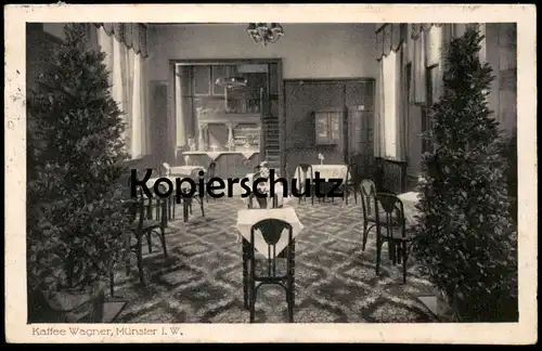 ALTE POSTKARTE MÜNSTER WESTFALEN KAFFEE WAGNER 1914 Café postcard Ansichtskarte cpa AK