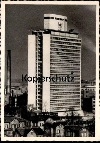 ÄLTERE POSTKARTE LUDWIGSHAFEN AM RHEIN HOCHHAUS DER BASF SCHORNSTEIN HÄUSER AK postcard Ansichtskarte cpa