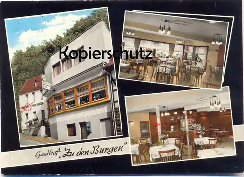 ÄLTERE POSTKARTE GASTHOF ZU DEN BURGEN KAMP-BORNHOFEN RHEIN LORELEY BRAUBACH RESTAURANT CAFÉ AK Ansichtskarte postcard