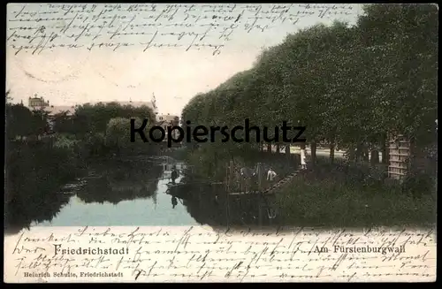 ALTE POSTKARTE FRIEDRICHSTADT AM FÜRSTENBURGWALL 1905 ANGLER fisher pêcheur Ansichtskarte postcard AK cpa