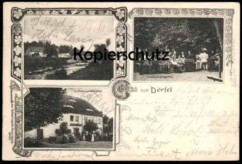 ALTE POSTKARTE GRUSS AUS DÖRFEL GASTHAUS ZUM WITTIGTHAL BÖHMEN VISKA VISNOVA FRYDLANT WEIGSDORF Ansichtskarte postcard