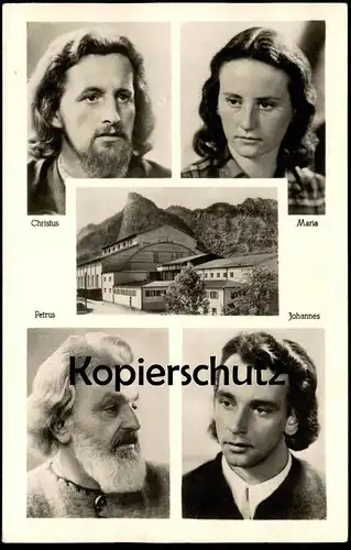 ALTE FOTO POSTKARTE PASSIONSSPIELE OBERAMMERGAU 1950 JESUS CHRISTUS MARIA PETRUS JOHANNES Ansichtskarte AK cpa postcard