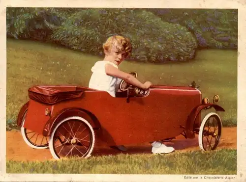 ALTES FOTO ALBERT DE LIÈGE EN AUTO DANS LE PARC DE LAEKEN BELGIQUE CHOCOLAT L'AIGLON 19 cm x 14 cm photo