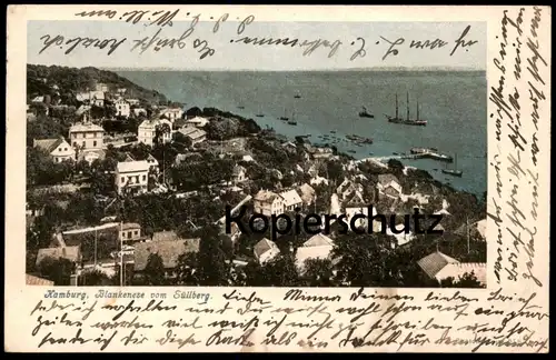 ALTE POSTKARTE HAMBURG BLANKENESE VOM SÜLLBERG PANORAMA 1904 Ansichtskarte postcard cpa