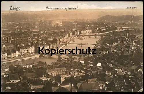 ALTE POSTKARTE LIÉGE PANORAMA GÉNÉRAL 1914 Légia Luxe Lüttich Total Totalansicht Ansichtskarte cpa postcard AK