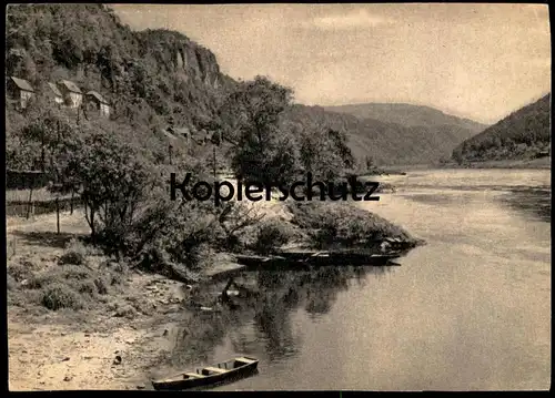 ÄLTERE POSTKARTE ELBUFER POSTELWITZ Bad Schandau Elbe aus Kalender zwischen Brocken & Oybin Deutsche Fotothek Dresden