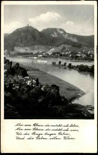 ALTE POSTKARTE SIEBENGEBIRGE NUR AM RHEIN DA MÖCHT ICH LEBEN DA MÖCHT ICH SEIN EDLER WEIN AK cpa Ansichtskarte postcard