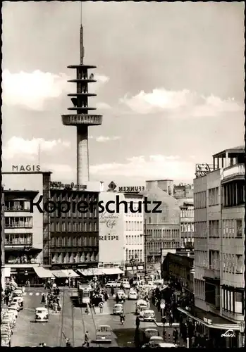 ÄLTERE POSTKARTE HANNOVER BLICK VON DER KARMARSCHSTRASSE IN BAHNHOFSTRASSE VW Bus tramway Ansichtskarte AK postcard cpa