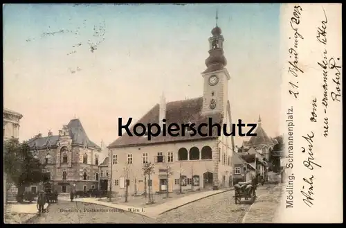 ALTE POSTKARTE MÖDLING SCHRANNENPLATZ Kutsche Niederösterreich Österreich cpa postcard Ansichtskarte AK