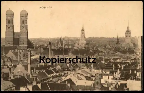 ALTE POSTKARTE MÜNCHEN FRAUENKIRCHE TOTALANSICHT Total Gesamtansicht Munich Ansichtskarte postcard pca AK