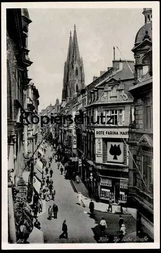 ALTE POSTKARTE KÖLN DIE HOHE STRASSE ROTE FARINA MARKE UEDING HACIFA Zigarren Ansichtskarte cpa postcard AK