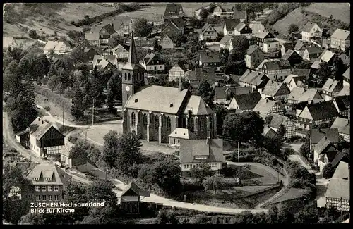 ALTE POSTKARTE ZÜSCHEN IM HOCHSAUERLAND BLICK ZUR KIRCHE WINTERBERG IM SAUERLAND AK cpa postcard Ansichtskarte