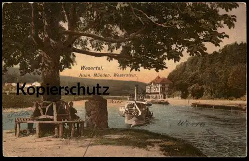 ALTE POSTKARTE WESERTAL HANNOVERSCH MÜNDEN WESERSTEIN Weser Werra Hann. Münden Ansichtskarte postcard cpa AK