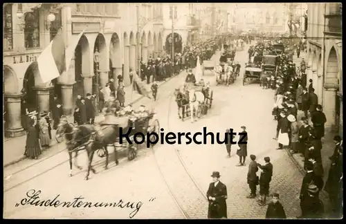 ALTE FOTO POSTKARTE MÜNSTER WESTFALEN STUDENTENUMZUG FLAGGE Studenten Student Studentica cp photo Ansichtskarte postcard