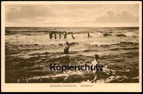 ALTE POSTKARTE OSTSEEBAD HEIDEBRINK BADELEBEN STRAND POMMERN Miedzywodzie Polska poland Polen postcard cpa Ansichtskarte