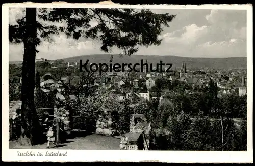 ÄLTERE POSTKARTE ISERLOHN MIT MÄDCHEN Total Gesamtansicht Blick auf Iserlohn Sauerland cpa Ansichtskarte postcard AK