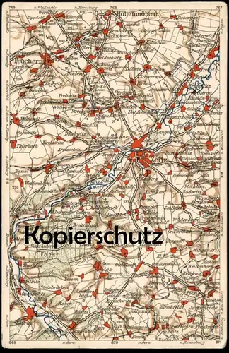 ALTE POSTKARTE ZEITZ HOHENMÖLSEN TEUCHERN HAIN PÖLZIG GLADITZ ODERWITZ SCHELLBACH OSSIG LANDKARTE map Ansichtskarte cpa