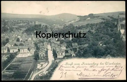 ALTE POSTKARTE GRUSS VOM  SONNENBERG BEI WIESBADEN 1900 Ansichtskarte postcard cpa AK