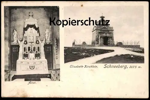 ALTE POSTKARTE ST. ELISABETH KIRCHLEIN SCHNEEBERG ALTAR Stempel Eduard Pradel Hochschneeberg Puchberg Ansichtskarte