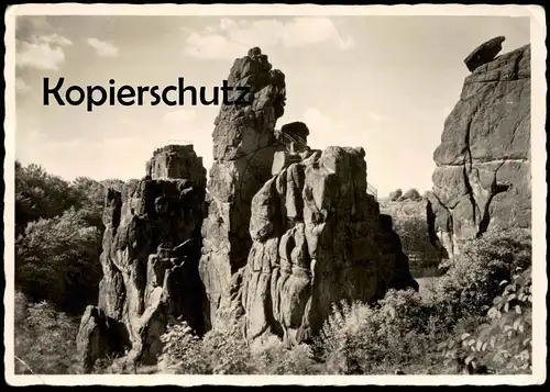 ÄLTERE POSTKARTE EXTERNSTEINE BLICK VOM KNICKENHAGEN SÜD-WESTSEITE TEUTOBURGER WALD Horn-Bad Meinberg Detmold