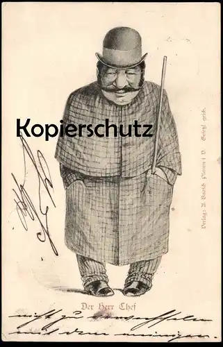 ALTE POSTKARTE DER HERR CHEF Judaica Judaika cpa postcard AK Ansichtskarte