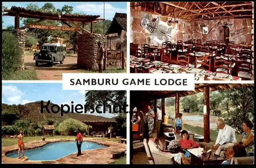 ÄLTERE POSTKARTE KENIA SAMBURU GAME LODGE ZEBRA FELL Kenya East Africa Afrika postcard cpa AK Ansichtskarte